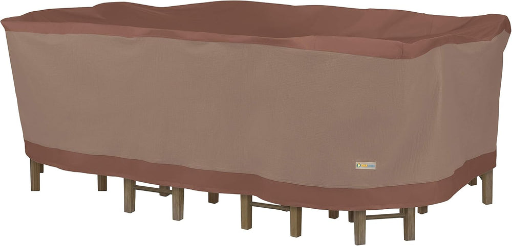 DUCKCOVERS Ultimate Waterproof Rectangular/Oval Patio Table with Chairs Cover...