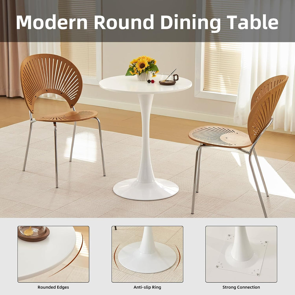 Round Dining Table, 24" Tulip Table (White)