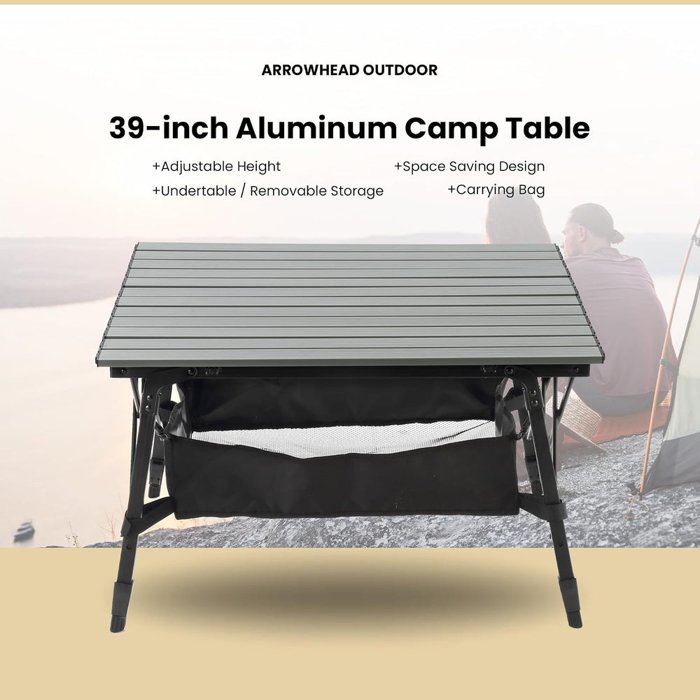 39 in Aluminum Folding Camp Roll Up Table, Camping