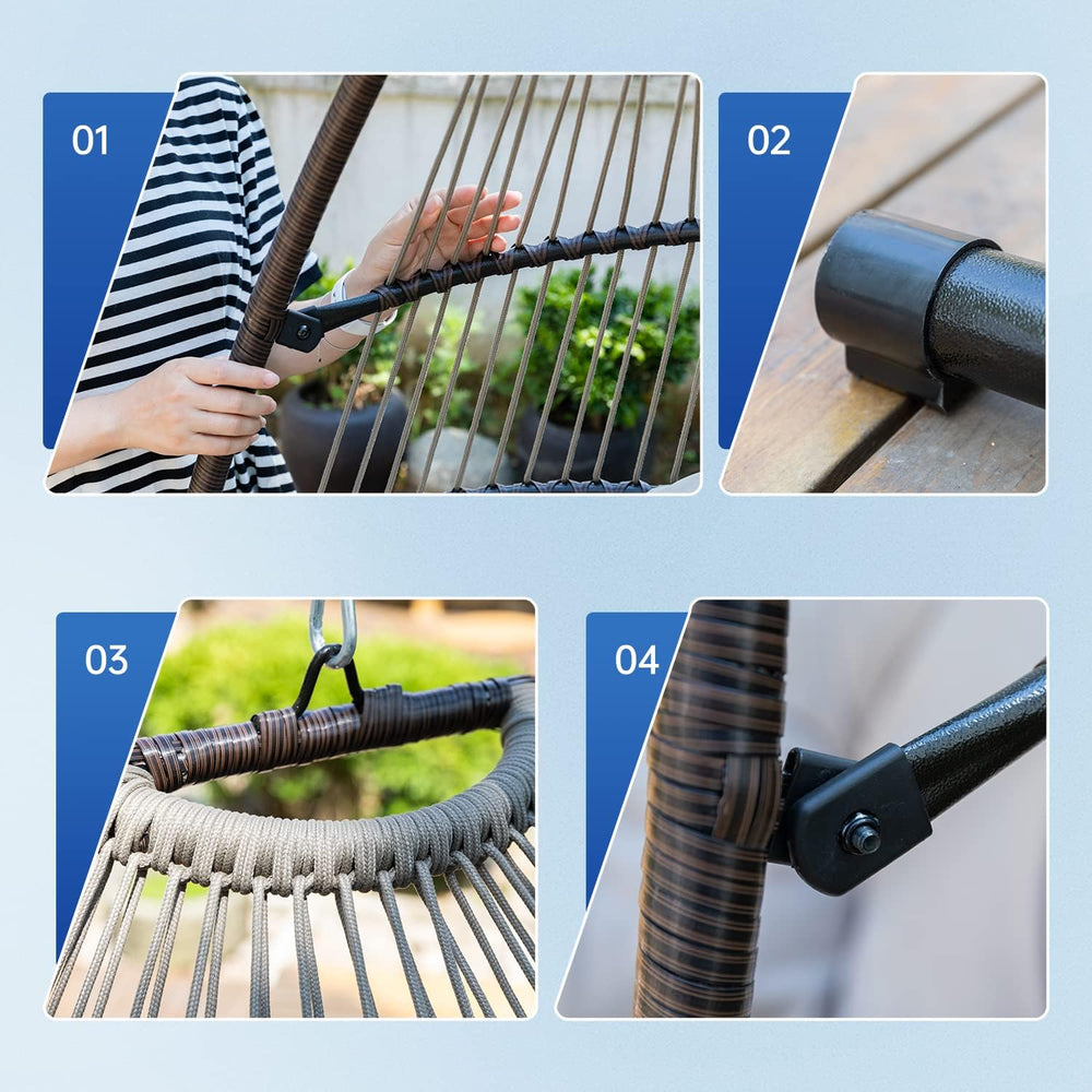 Egg Chair Hammock Chair Basket Chair Hanging Swing Chair UV Resistant Cushion...