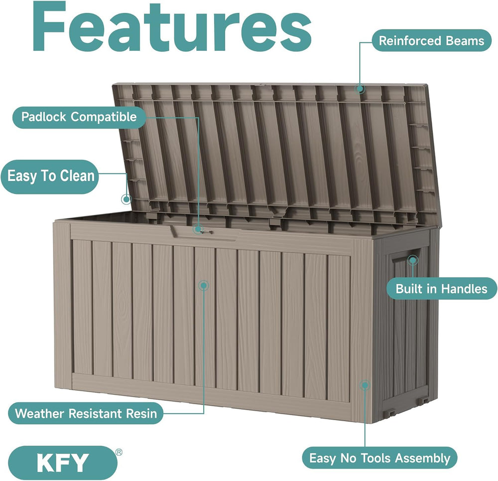 75 Gallon Waterproof Outdoor Storage Bench