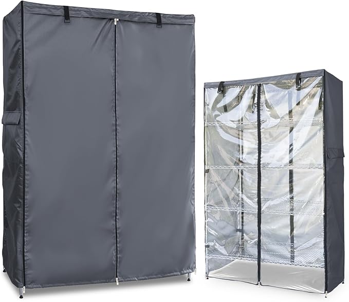 Waterproof Shelf Cover,600D Heavy Duty Dustproof Storage Wire Rack Covers,Out...
