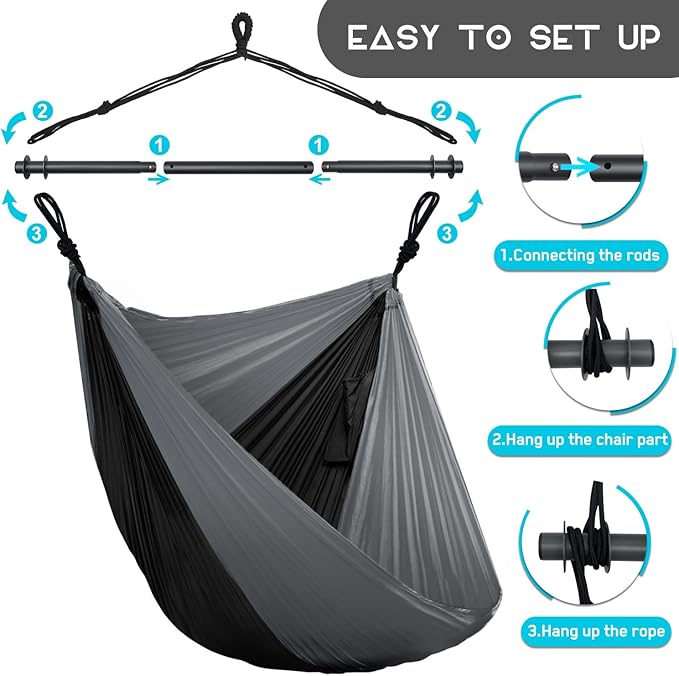 Hammock Swing Chair for Outdoor & Indoor, Lightweight & Portable, Per...