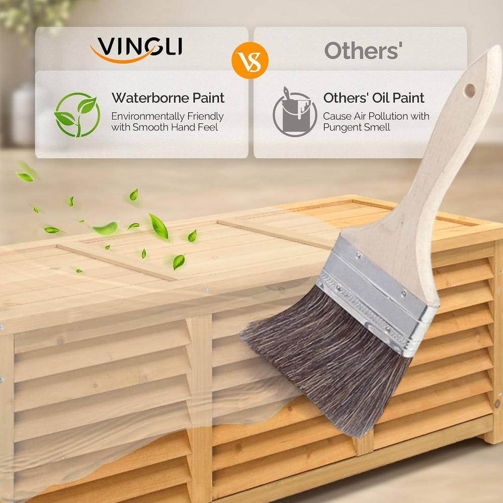 VINGLI 47 Gallon Wood Deck Box (Natural)