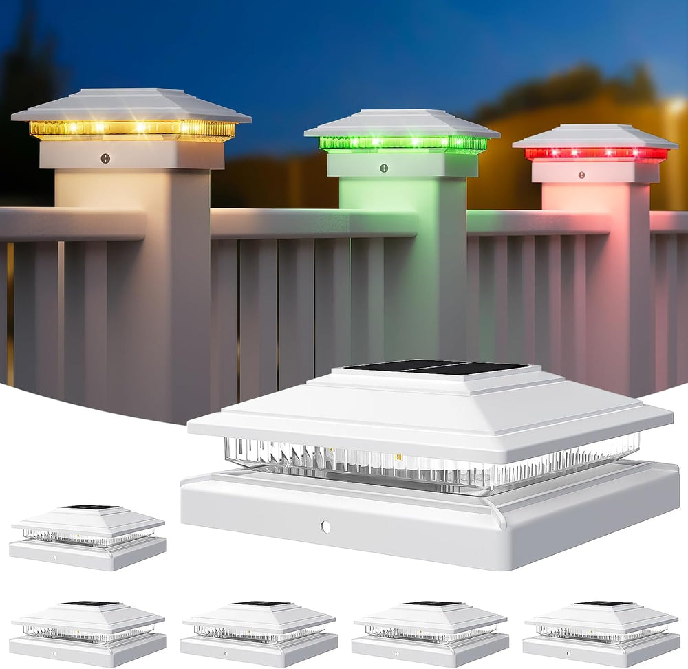 APONUO Solar Post Cap Lights Color Changing - RGB 8 Solid & Gradient Colo...
