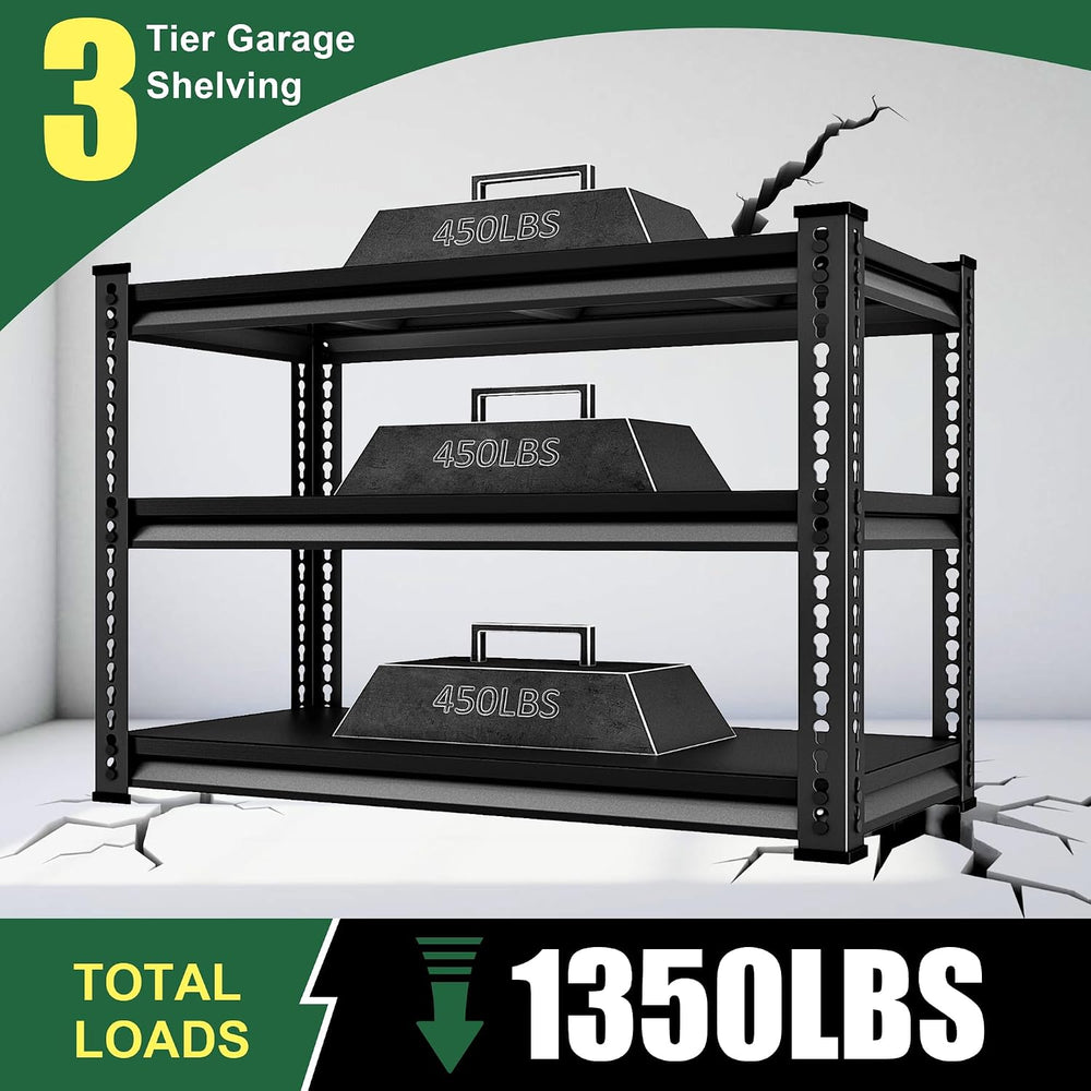 40" W Garage Shelving Heavy Duty, 1350LBS Loads Shelving Units and Stora...