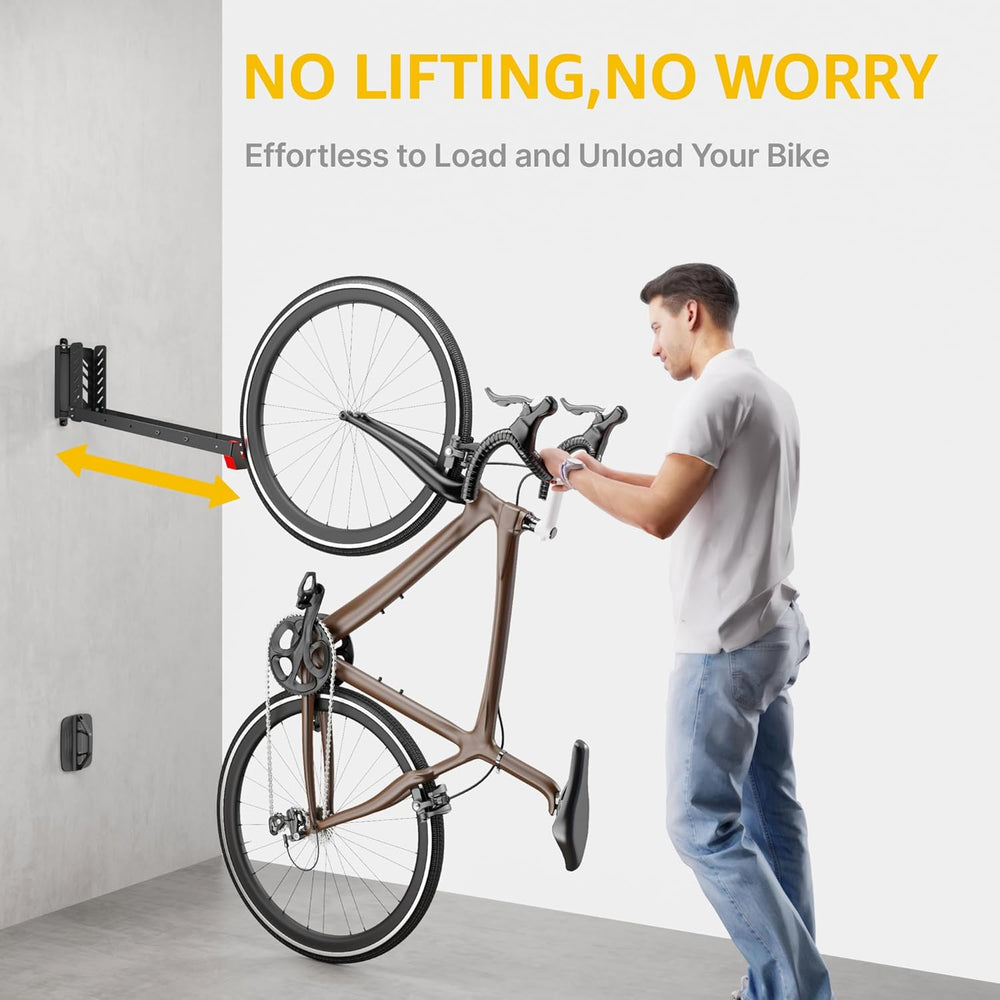 monTEK No-Lift Swivel Bike Wall Mount, Bike Hangers for Garage, 4 Pack