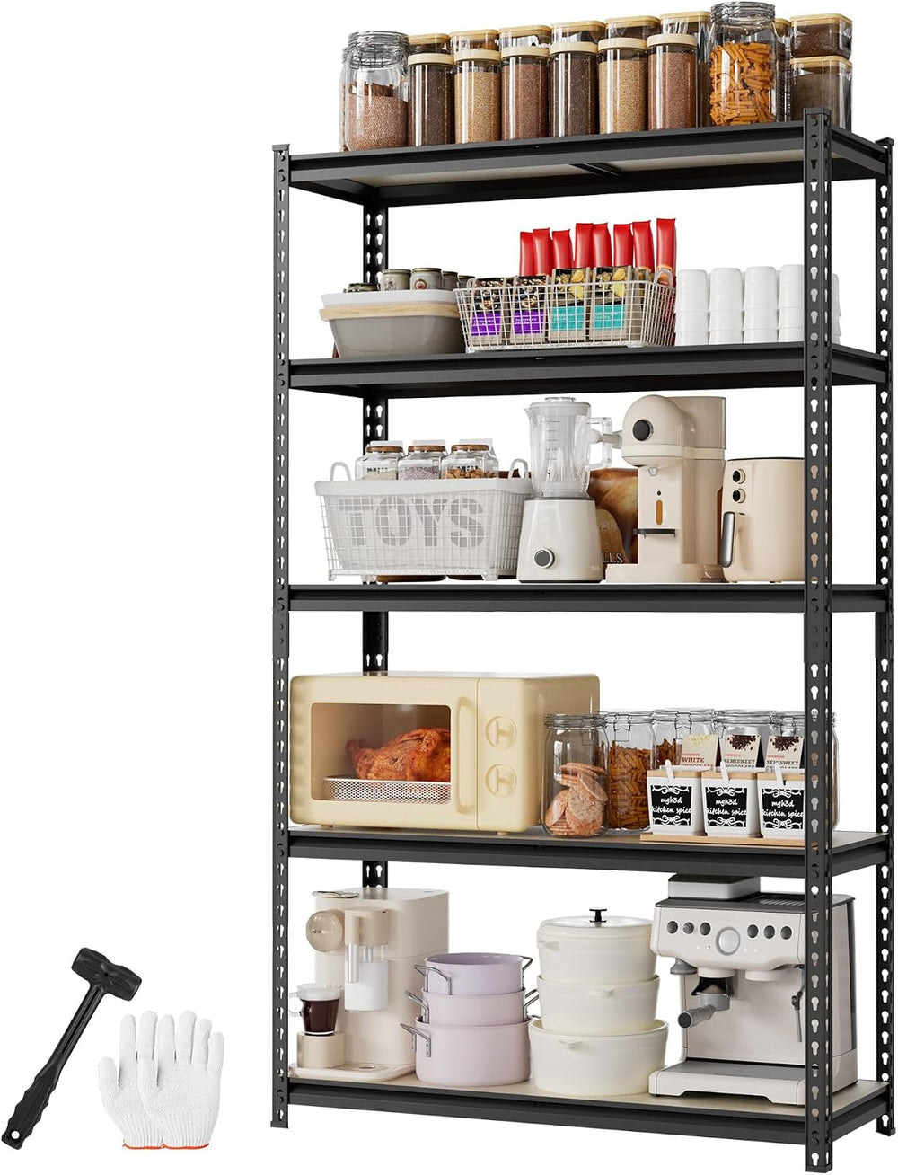 WORKPRO 2180LBS Capacity 5-Tier Storage Shelf 27.6”Wx11.8”Dx60”H