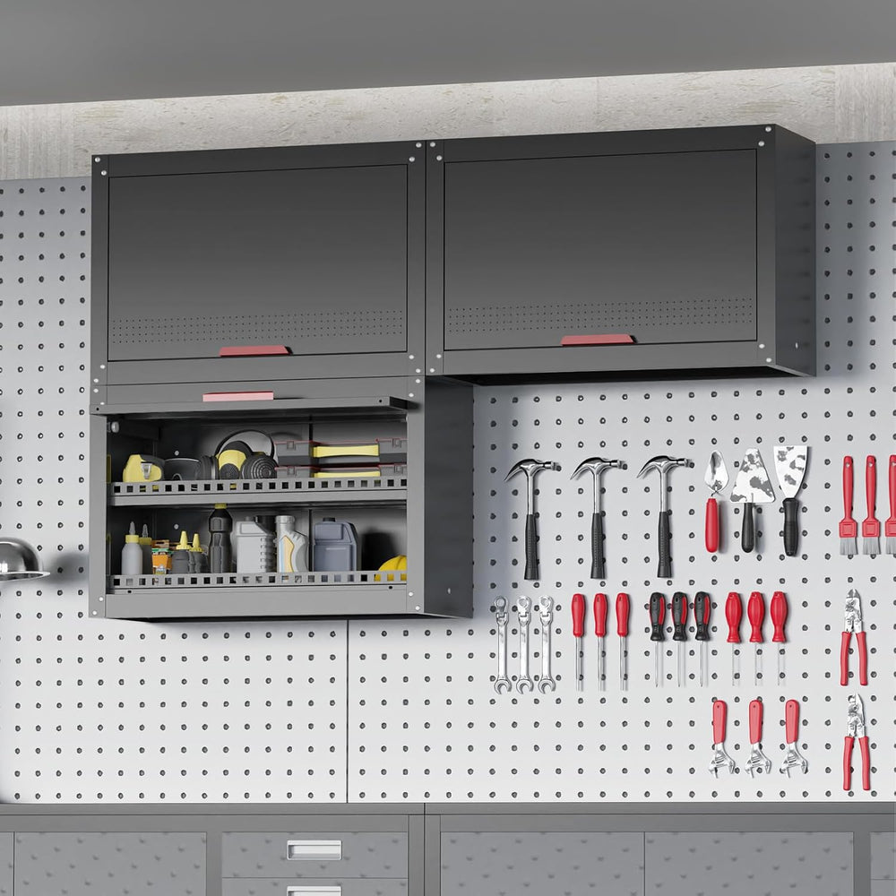 Metal Garage Wall Cabinet,Garage Storage Cabinet with Up Flip Door