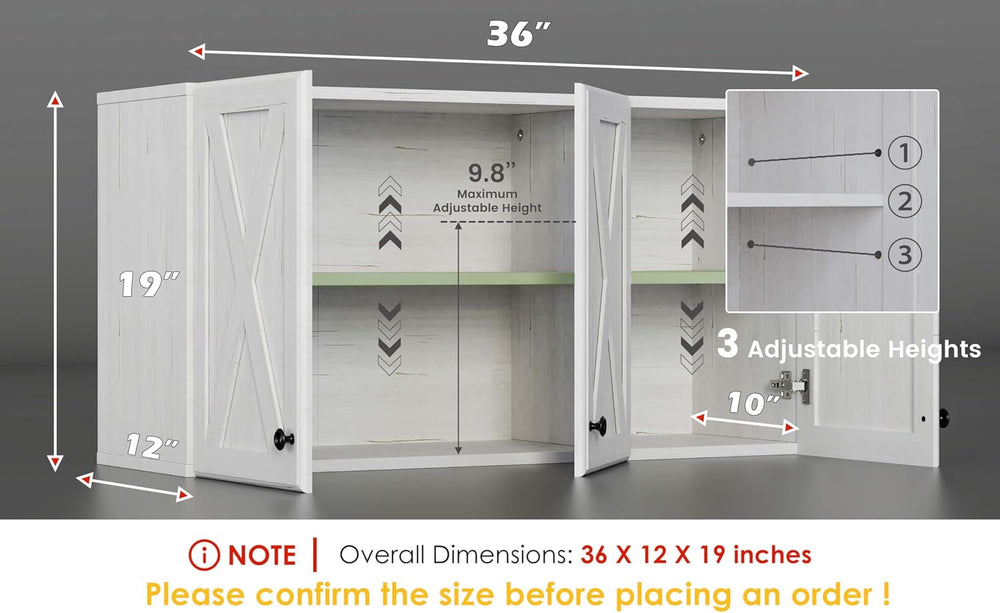 Wall Cabinet, Bathroom Wall Cabinet,Farmhouse Wall Mounted Cabinets for Kitch...