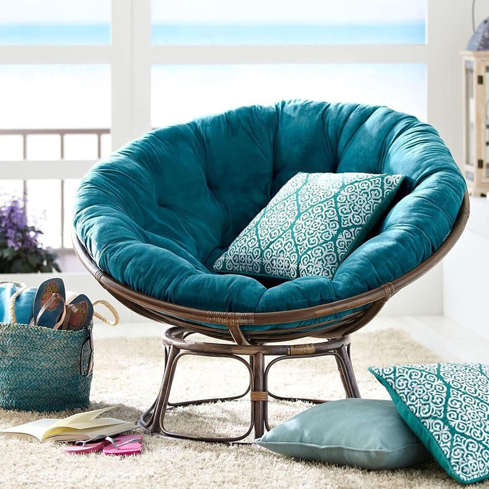 Lifup Water Resistant Papasan Chair Cushion Peacock Blue Round 24"