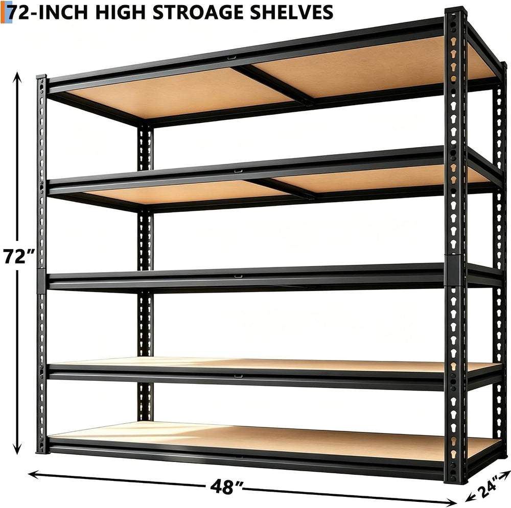 Garvee 5 Tier Heavy Duty Garage Storage Shelves, 48" W x 24" D x 72...
