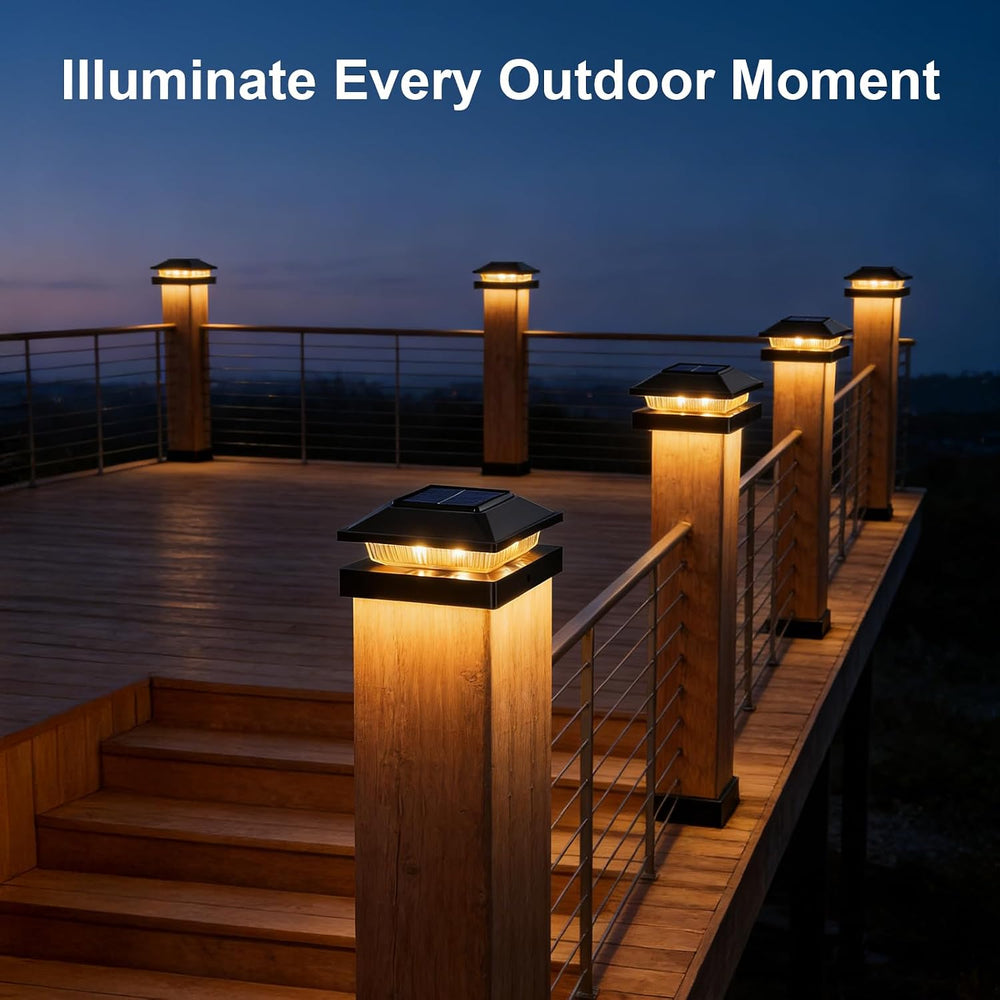 Brightever Solar Post Cap Lights, Black, 4x4 3.5x3.5, 16-Pack