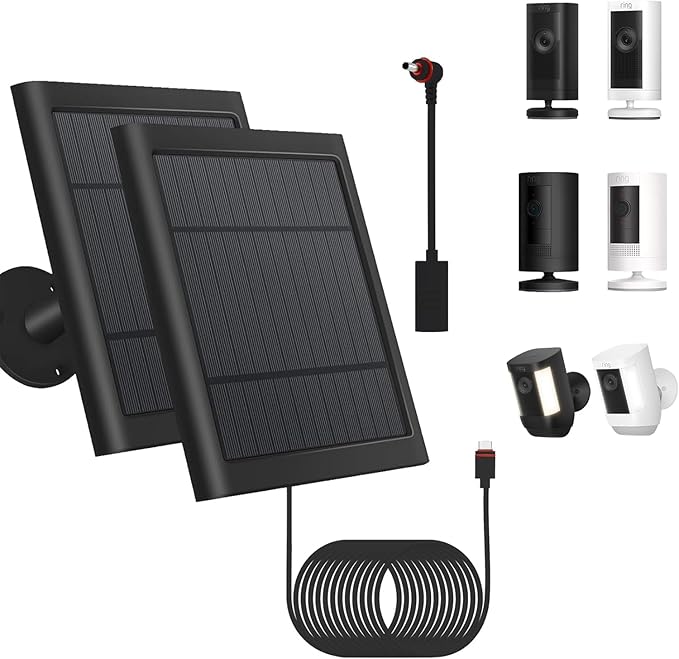 2 Pack - Solar Panel for Ring Security Camera Spotlight Cam Plus/Pro(Battery)...