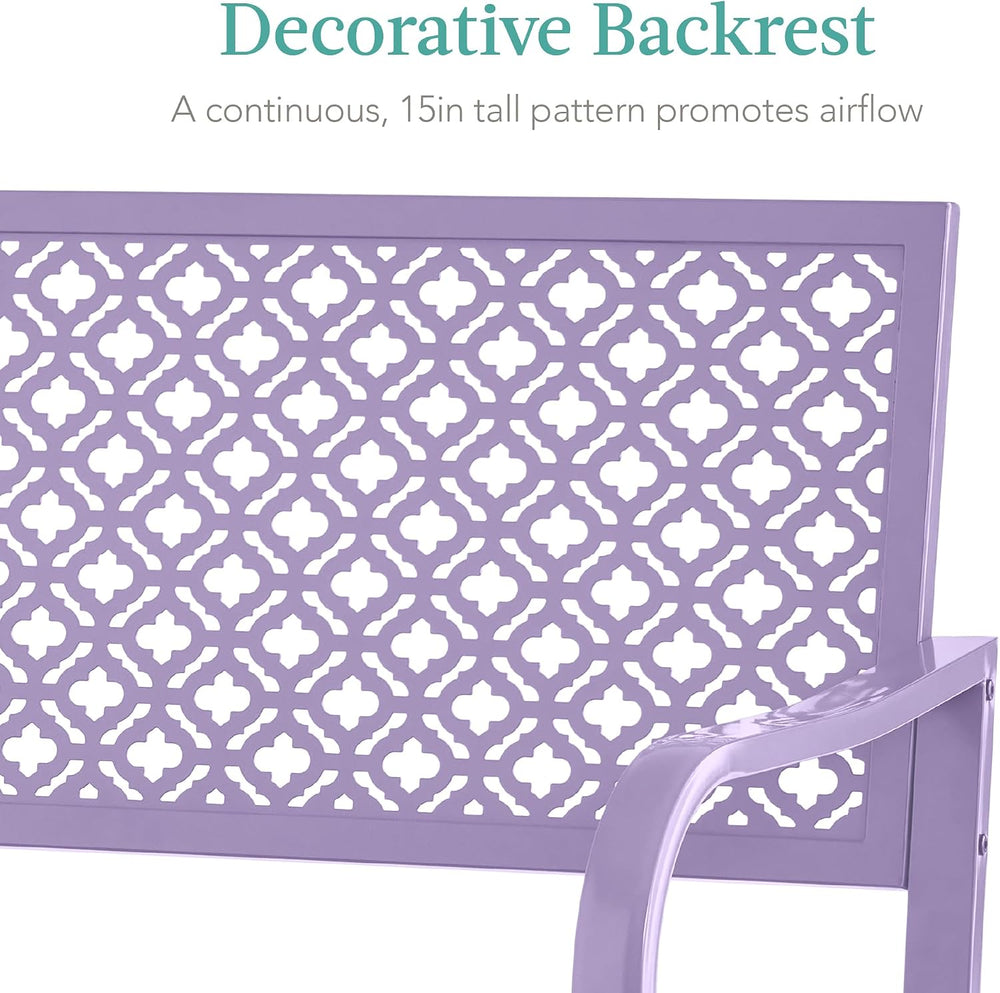 Best Choice Products Outdoor Bench 2-Person Metal Steel Benches Furniture for...