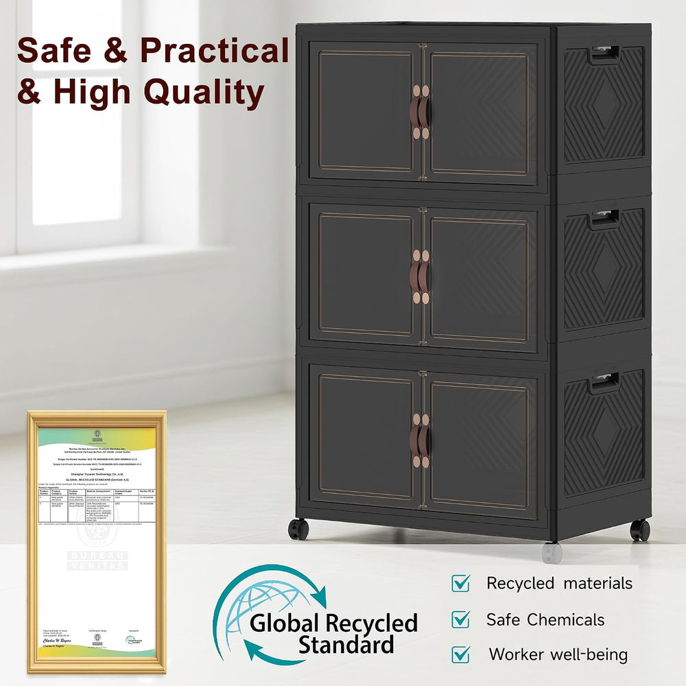 UAMFURI Stackable Storage Bins with Lids, 720QT Lockable Storage Cabinet