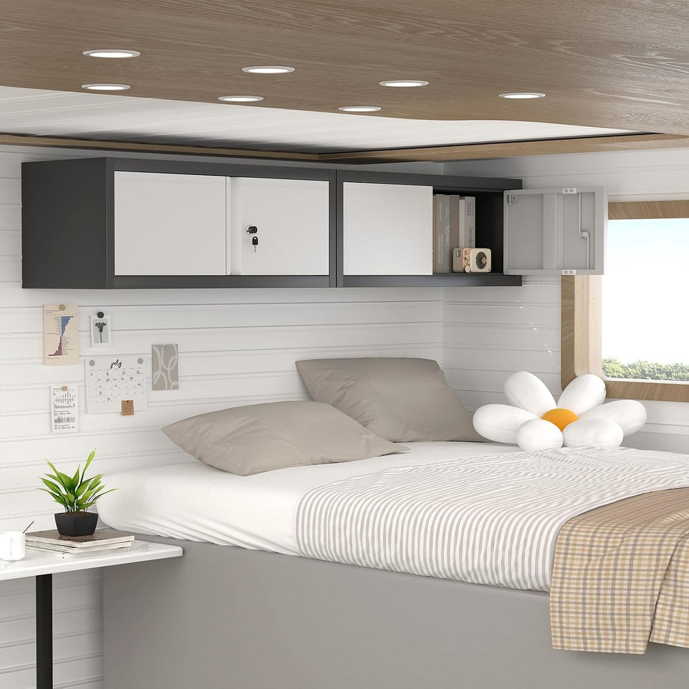 Wall Mounted Cabinet, Low-Profile Steel Garage Storage Cabinets, Space-Saving...