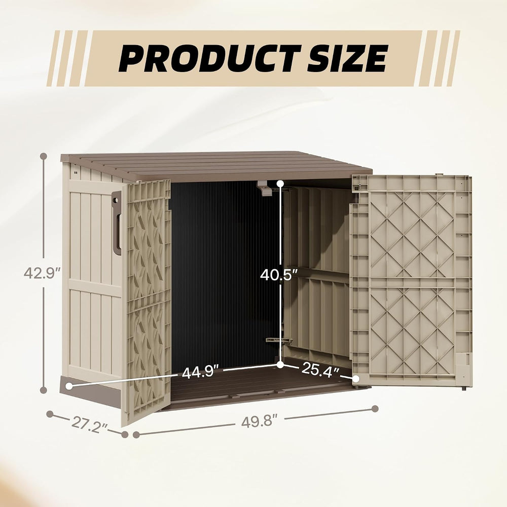 Horizontal Outdoor Storage Cabinet Box 36 Cu Ft with Lockable Doors, Outdoor ...