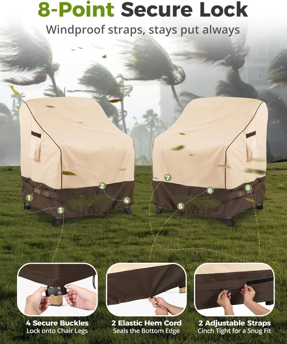 KylinLucky Outdoor Patio Chair Covers 32 x 37 x 36 inch 2 Pack Waterproof