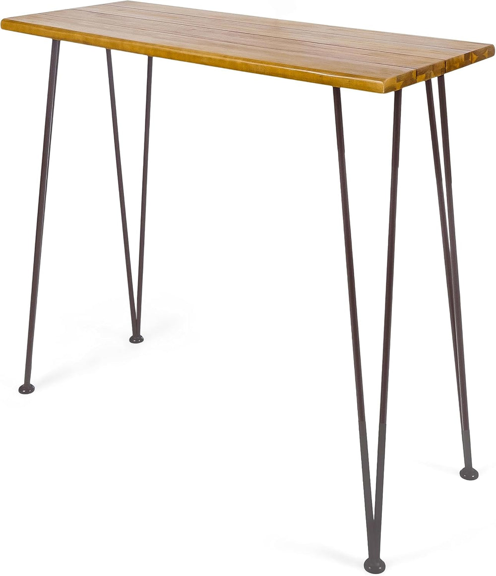 Christopher Knight Home Denali Ouotdoor Industrial Acacia Wood Bar Table with...