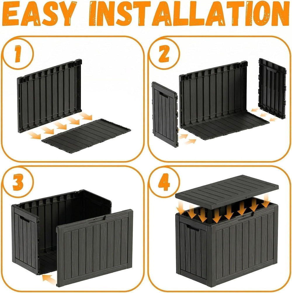 50Gal Outdoor Storage Box Anti-Theft Delivery Box Lockable Deck Box