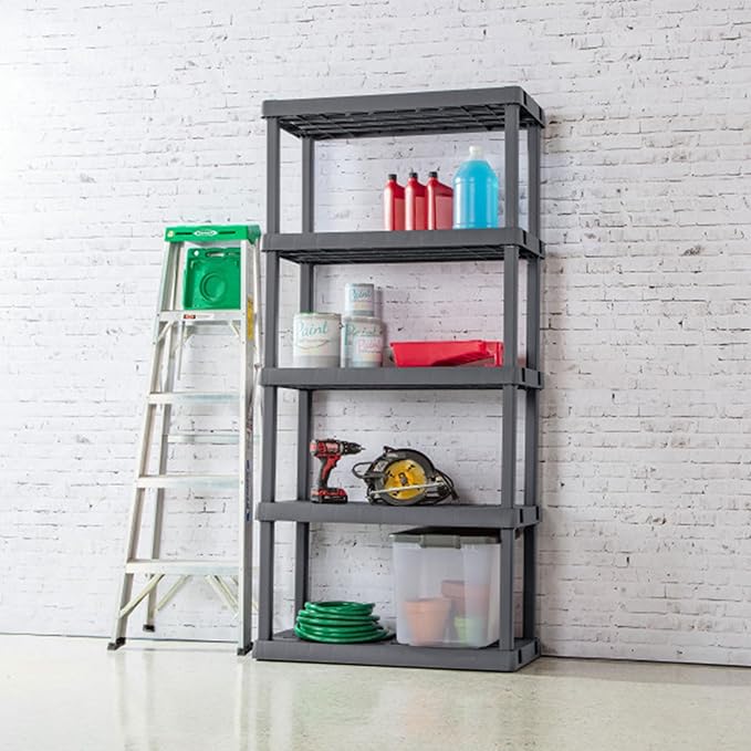 Sterilite 2-Pack 5 Shelf Unit, Heavy-Duty Shelving Storage Rack for Home and ...
