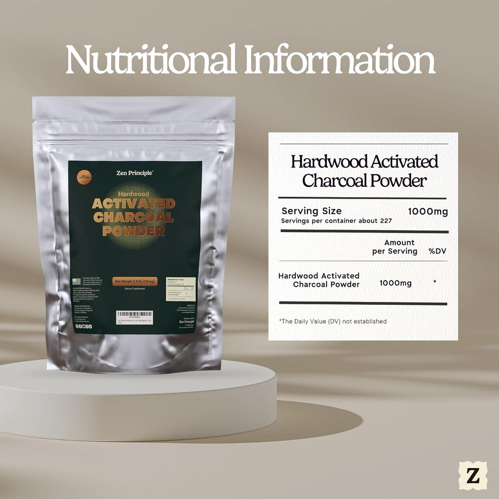 Zen Principle Hardwood Activated Charcoal Powder 100 Percent from USA Trees. ...