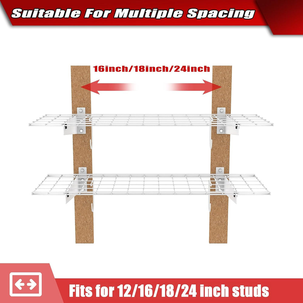 WALMANN 2-Pack Garage Wall Shelves, 45x15 in Wall Mounted Storage Shelf