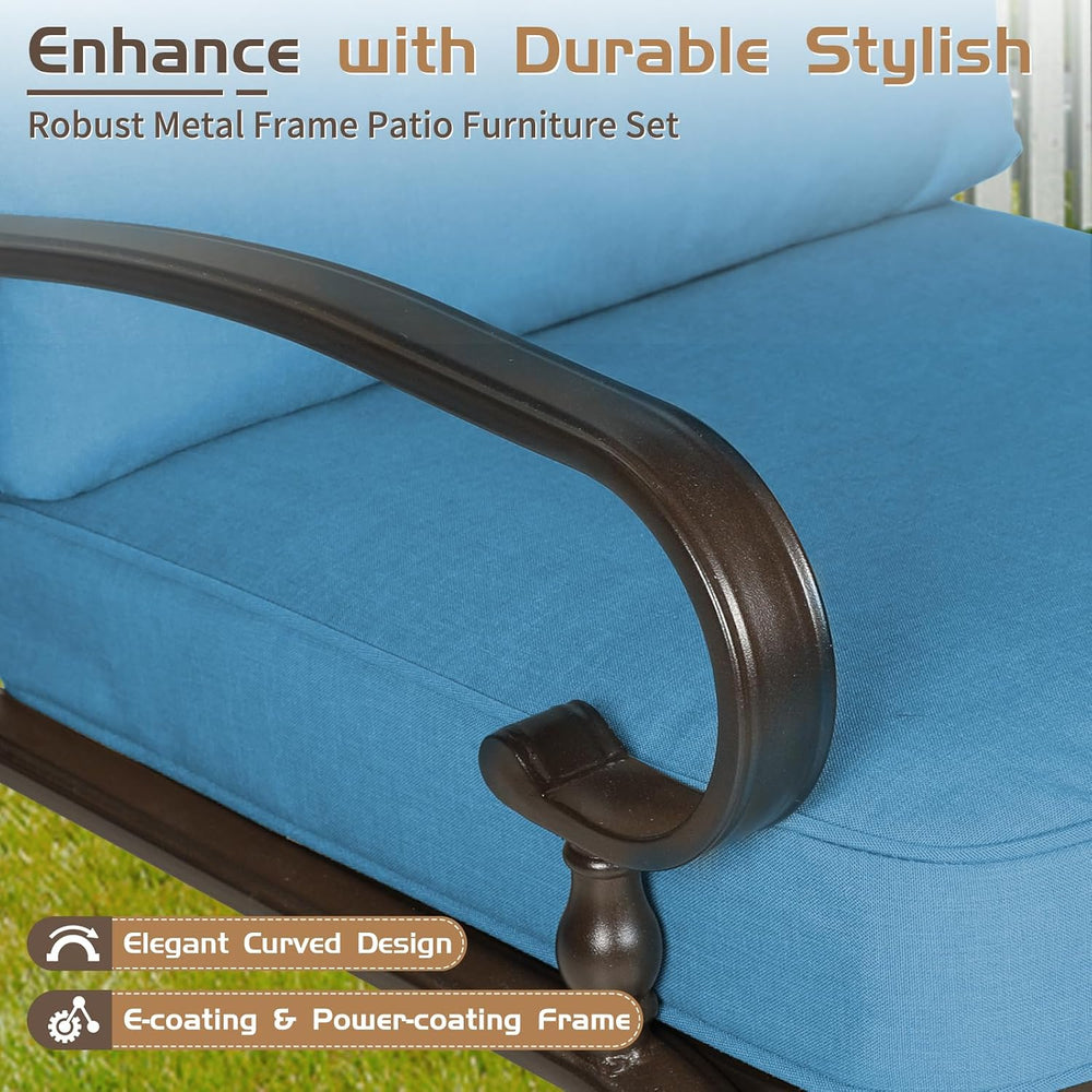 Oakcloud 5-Piece Outdoor Metal Furniture Sets Patio Conversation Set Wrought ...