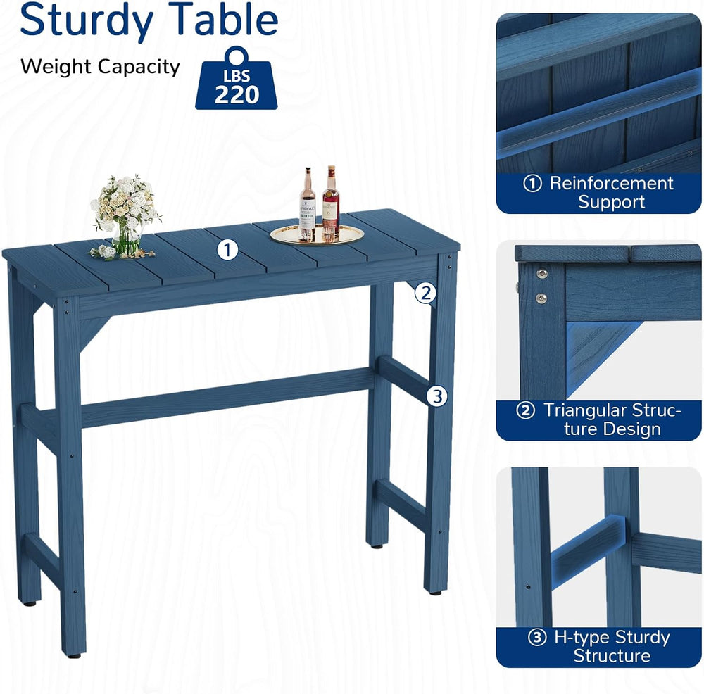 3-Piece Outdoor Bar Set, 42" Bar Height Table & 2 Outdoor Bar Stools