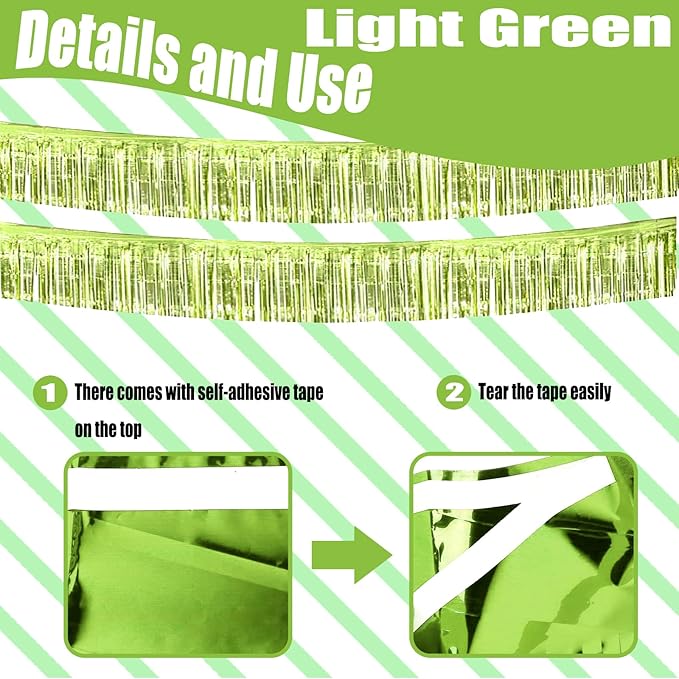 6 Pack 10 Feet Foil Fringe Garland Metallic Tinsel Streamers Banner Wall Hang...