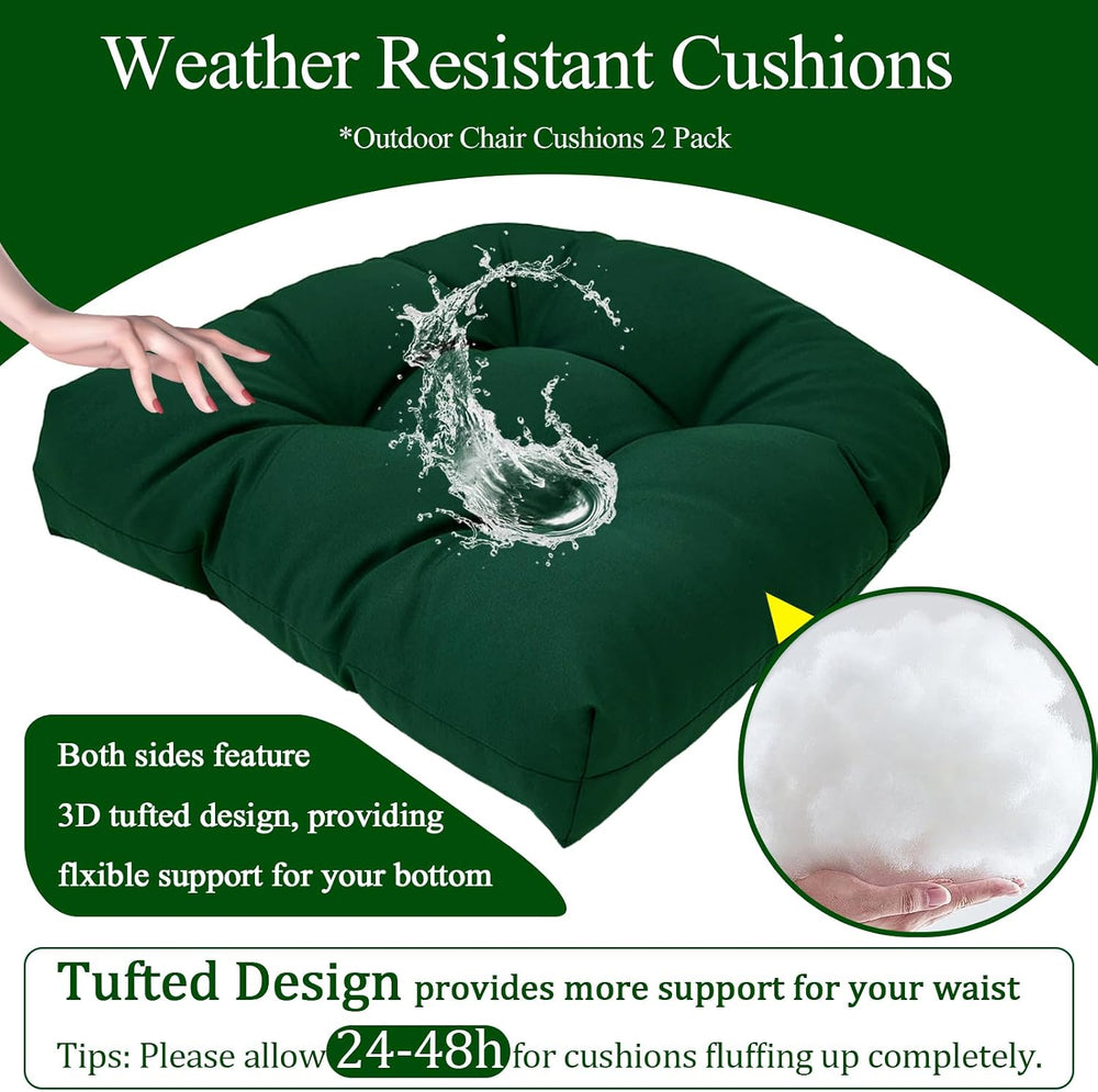 MTMR 2Pcs Outdoor Chair Cushions, Patio Furniture Seat Pads, Waterproof