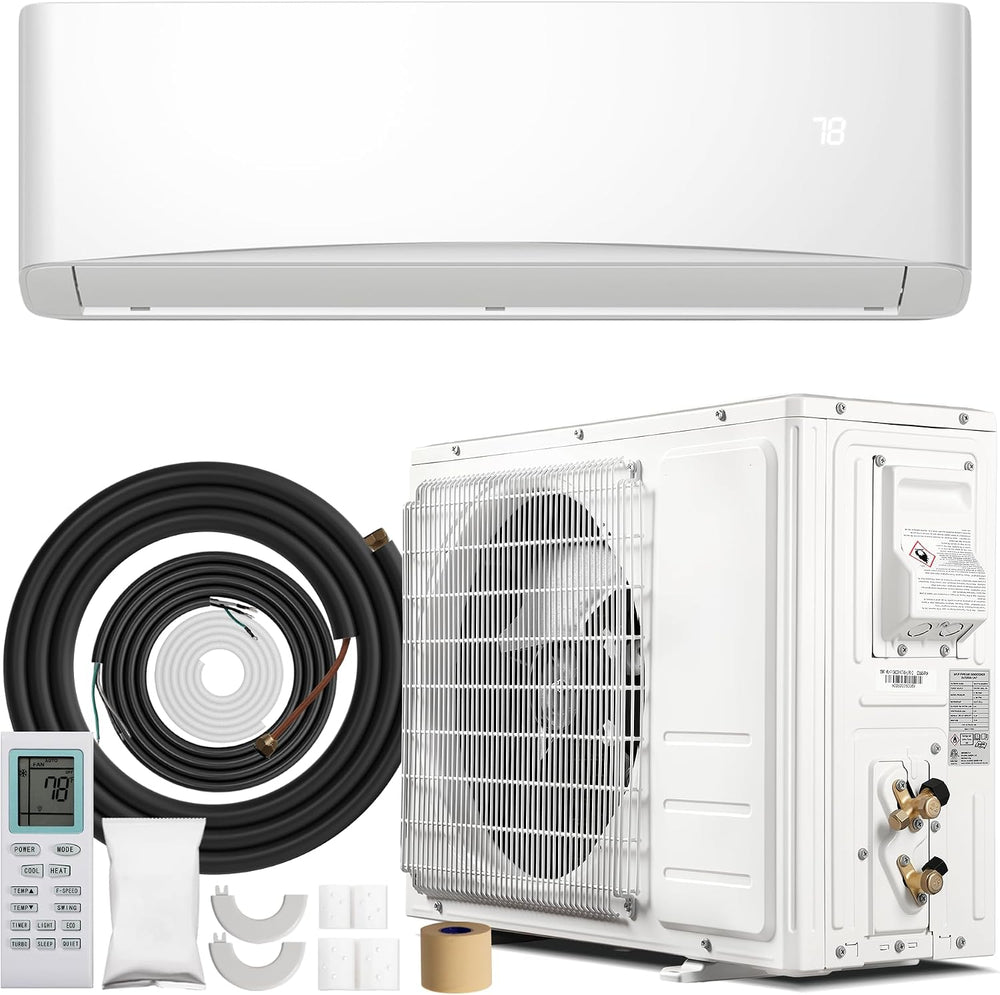 12000BTU Mini Split Air Conditioner& Heater, 17 SEER2 ๐๐๐๐ Wall-Mounted A...