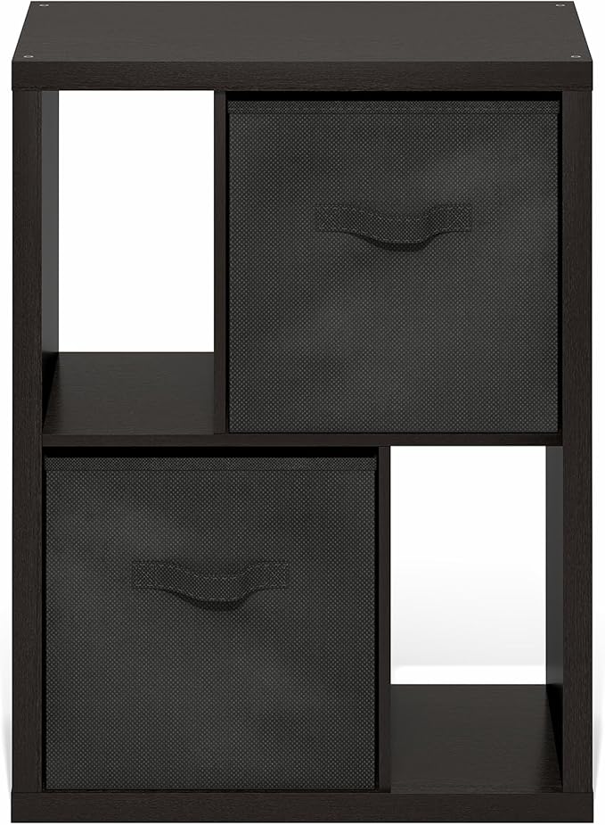 Furinno Viola Storage Shelf, 4-Tier Storage Rack with Bins, Book Shelf, Books...