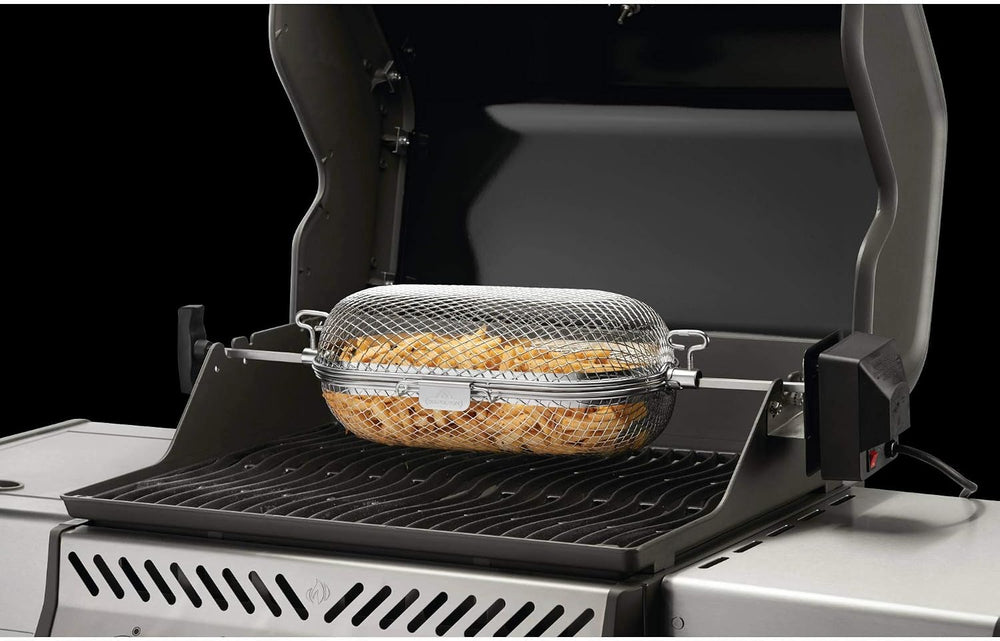 Napoleon Rotisserie Grill Basket - Stainless Steel, Fits Standard Spit Rods, ...