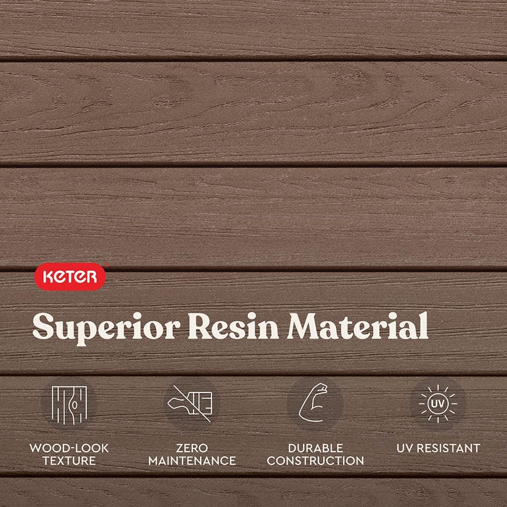 Keter Darwin 150 Gallon Resin Large Deck Box - Organization and Storage for P...