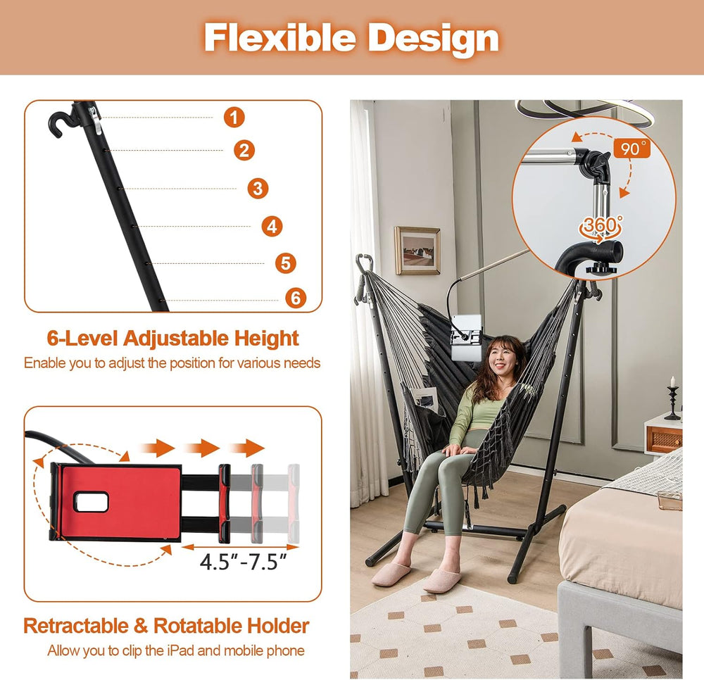 Giantex Hanging Swing with Stand - Hammock Chair with Phone Holder, Pillow, S...