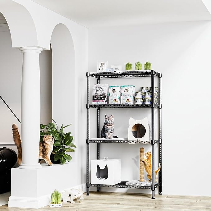 1000 lbs 4 Tier Shelf Metal Storage Shelves Shelving Wire Rack Heavy Duty Clo...