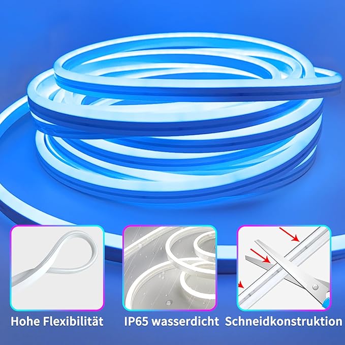 132FT Neon LED Rope Lights IP65 Waterproof LED Lights for Bedroom Flexible LE...