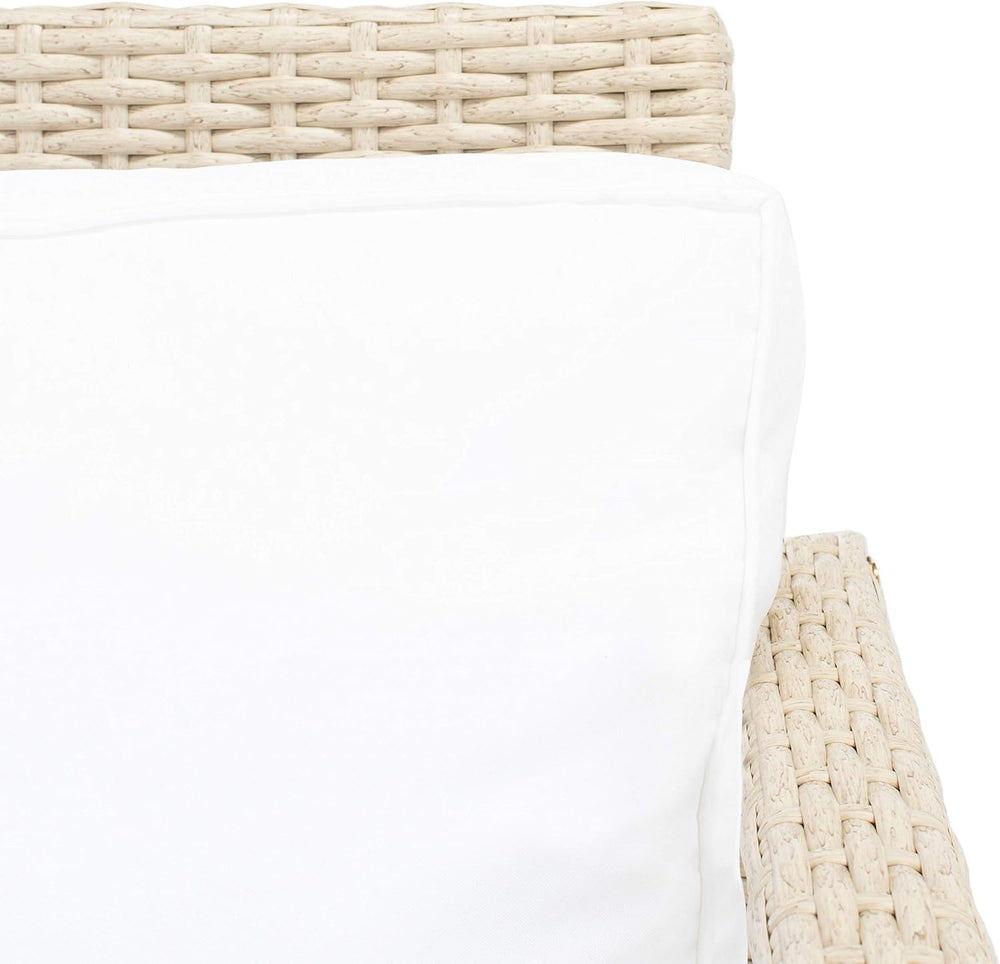 Safavieh Outdoor Collection Garnen Beige Wicker Cushion 4-Piece Living Set PA...