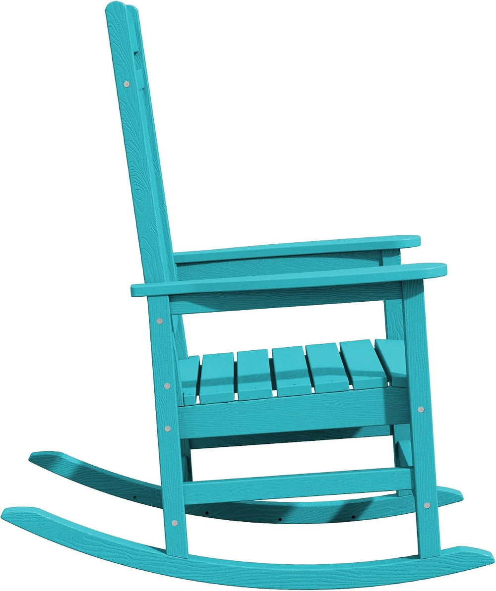KINGYES Oversized Outdoor Rocking Chairs Set of 2, HDPE Porch Rocker, Aruba