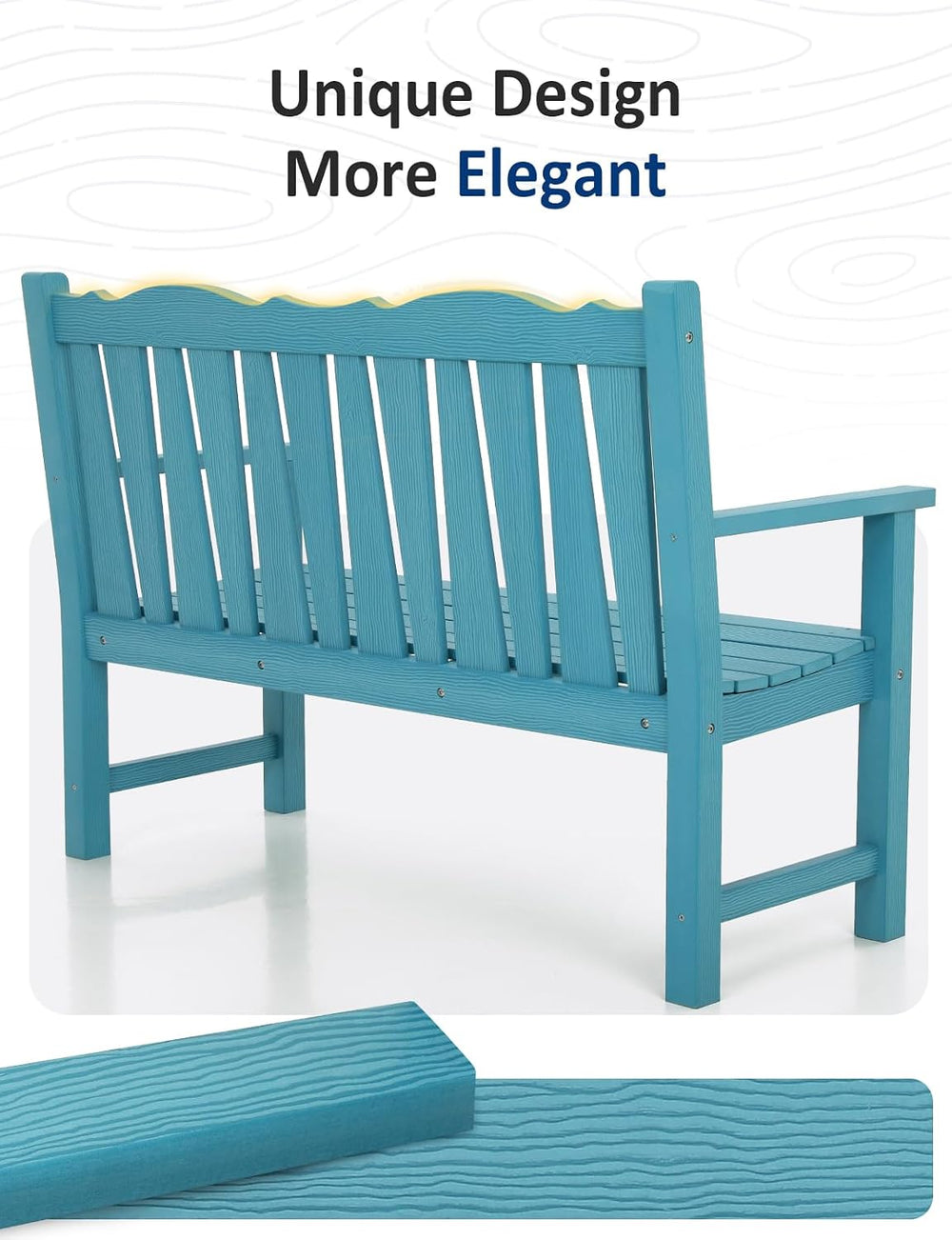 Outdoor Bench Weatherproof, 2-Person Garden Benches for Outdoors, All Weather...
