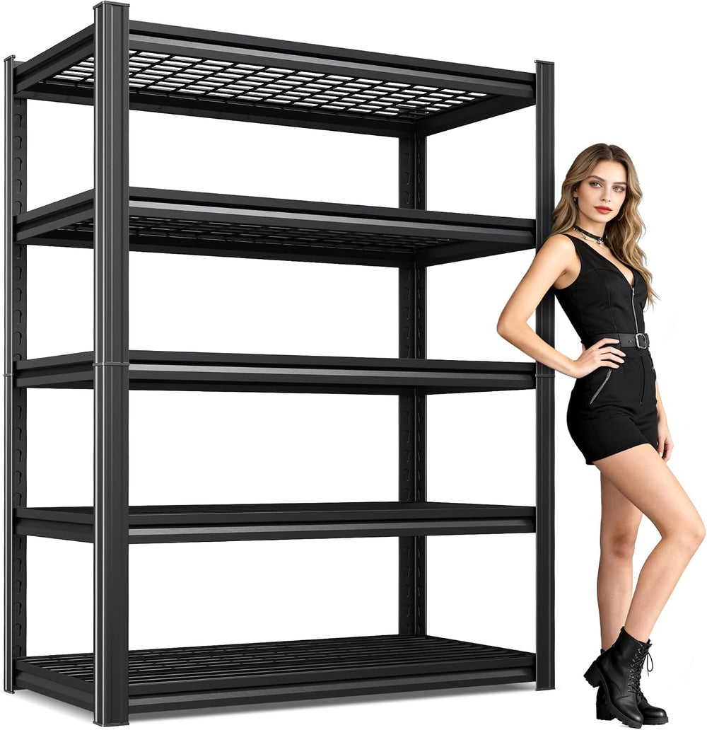 71"H Garage Shelving-3000LBS 5 Tier Storage Shelves,Adjustable Heavy Dut...