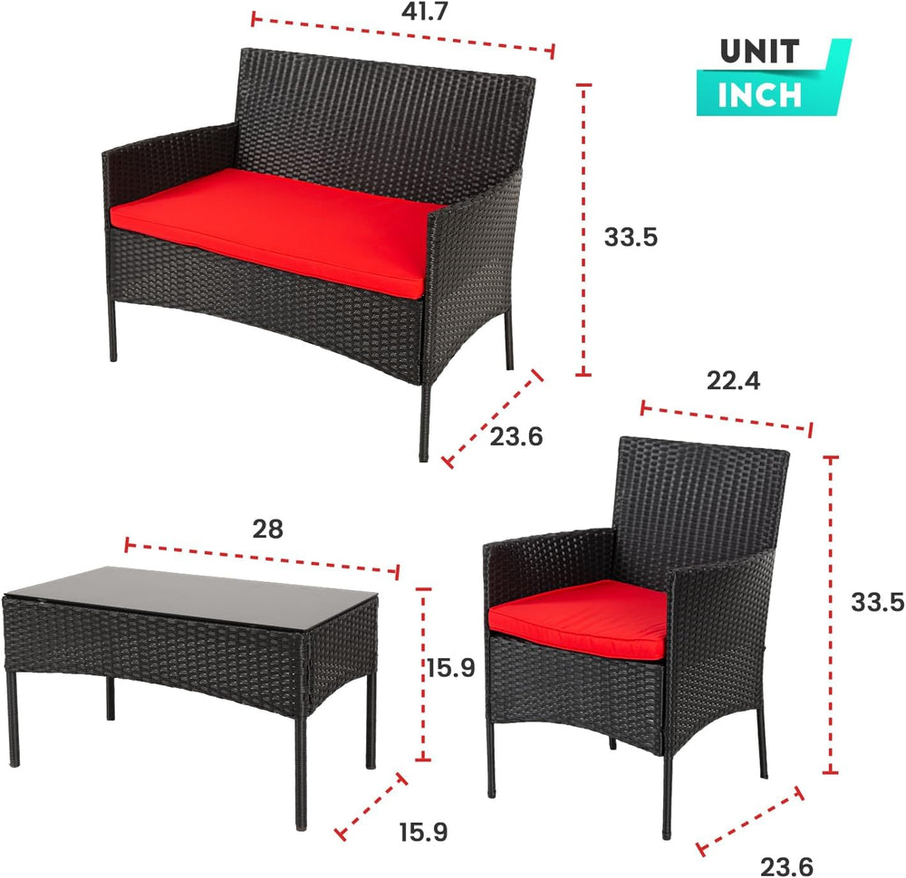 PayLessHere Outdoor Furniture Set 4Pc Modular Patio Furniture Set Water Resis...
