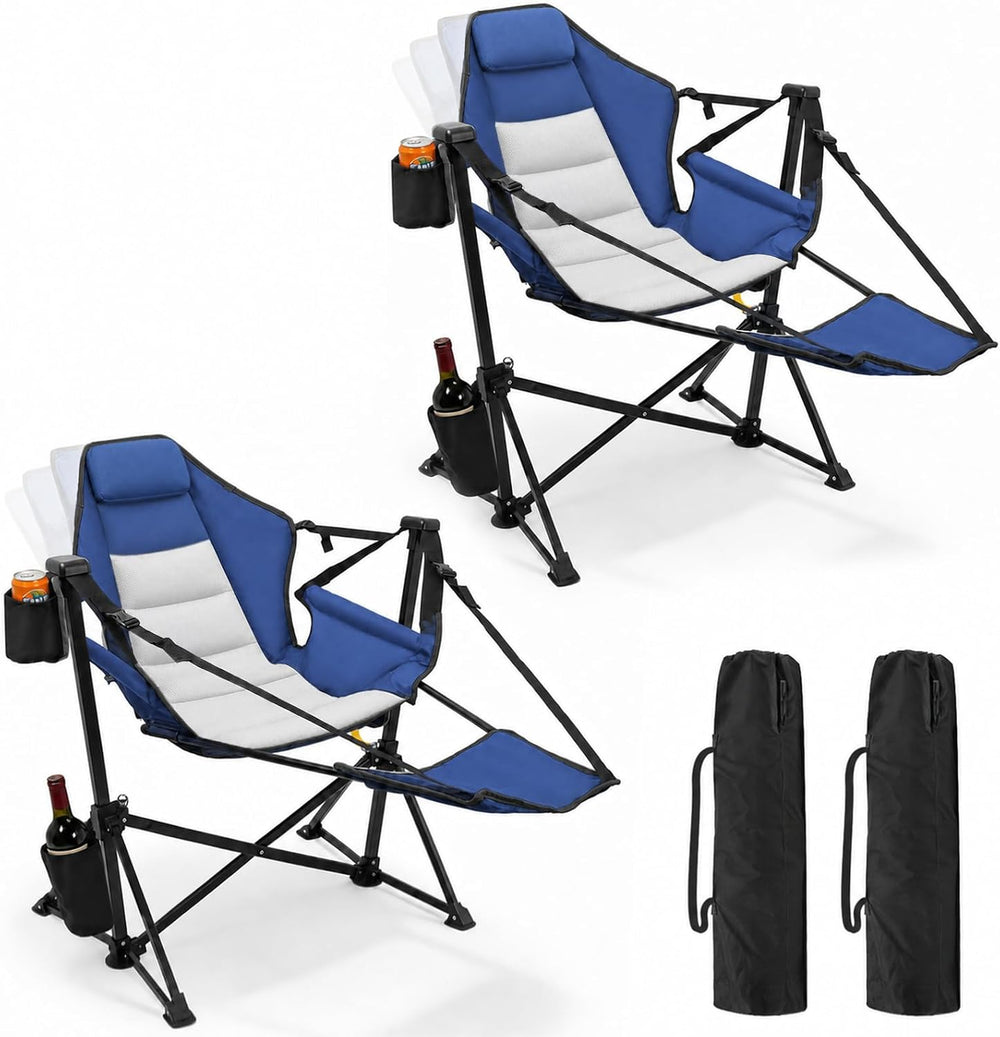 Hammock Camping Chair with Footrest,Folding Swinging Chairs 500lbs
