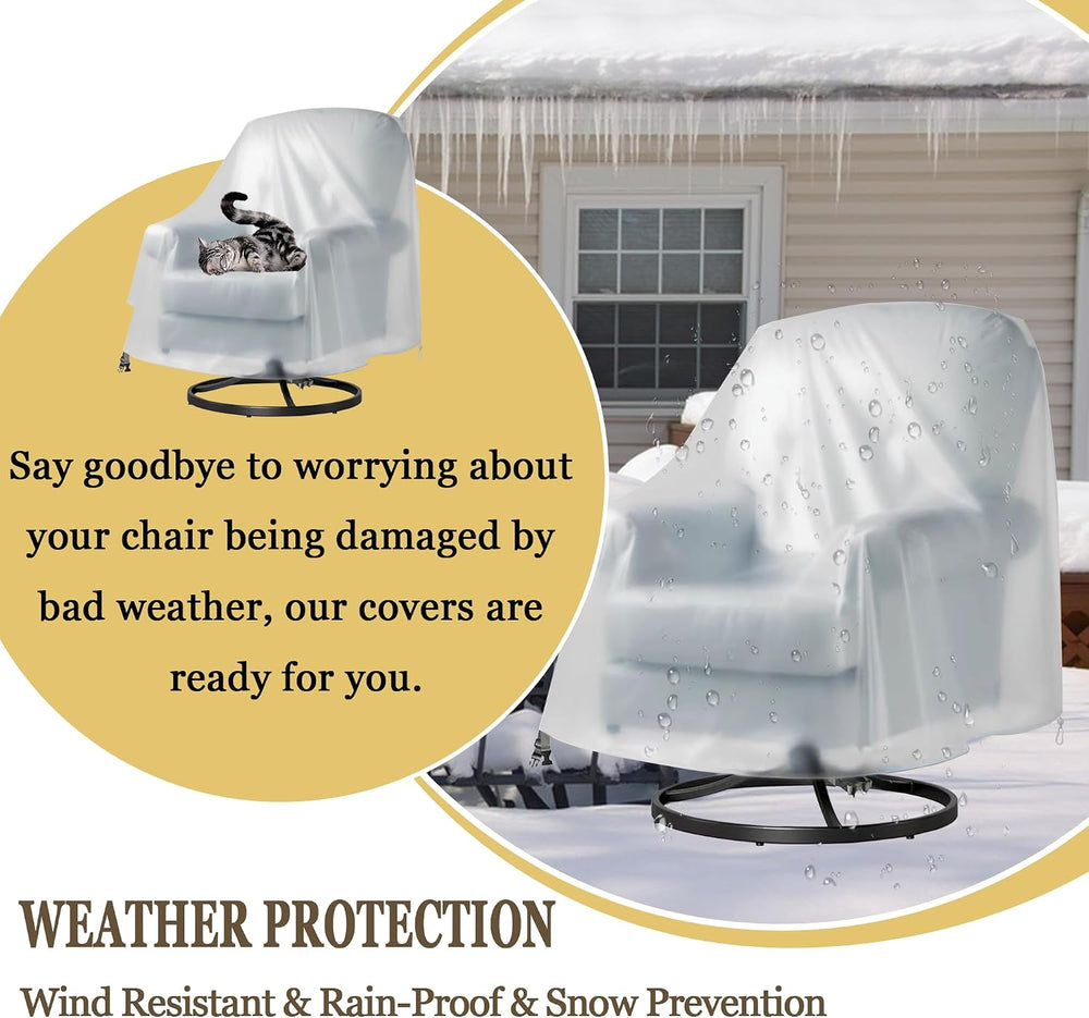 Frosted PVC Outdoor Swivel Lounge Chair Cover – Soft, Waterproof, Semi-Transp...