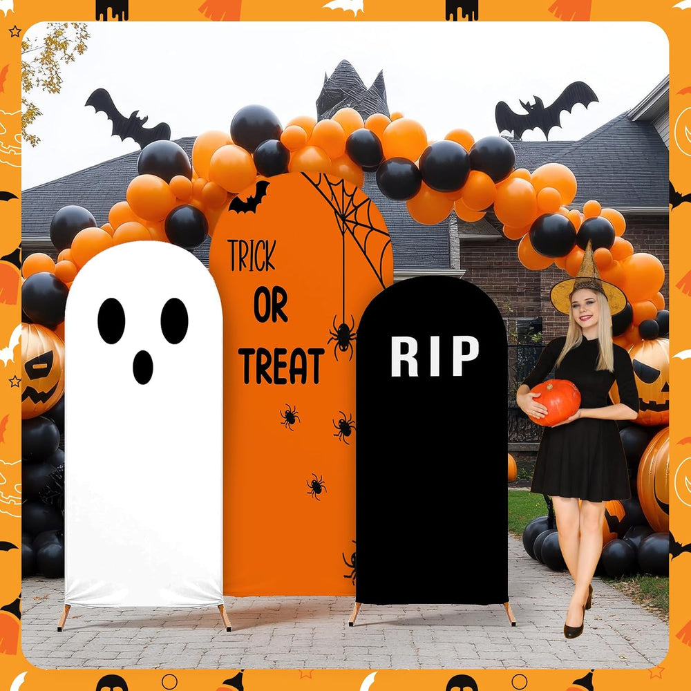 3 Pcs (6ft/5ft/4ft) Halloween Arch Backdrop Trick or Treat Decor Spider Ghost...