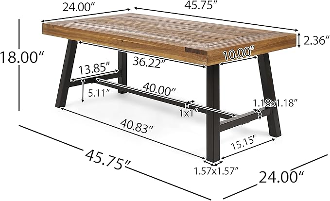 Christopher Knight Home Carlisle Outdoor Acacia Wood Coffee Table, Sandblast/...