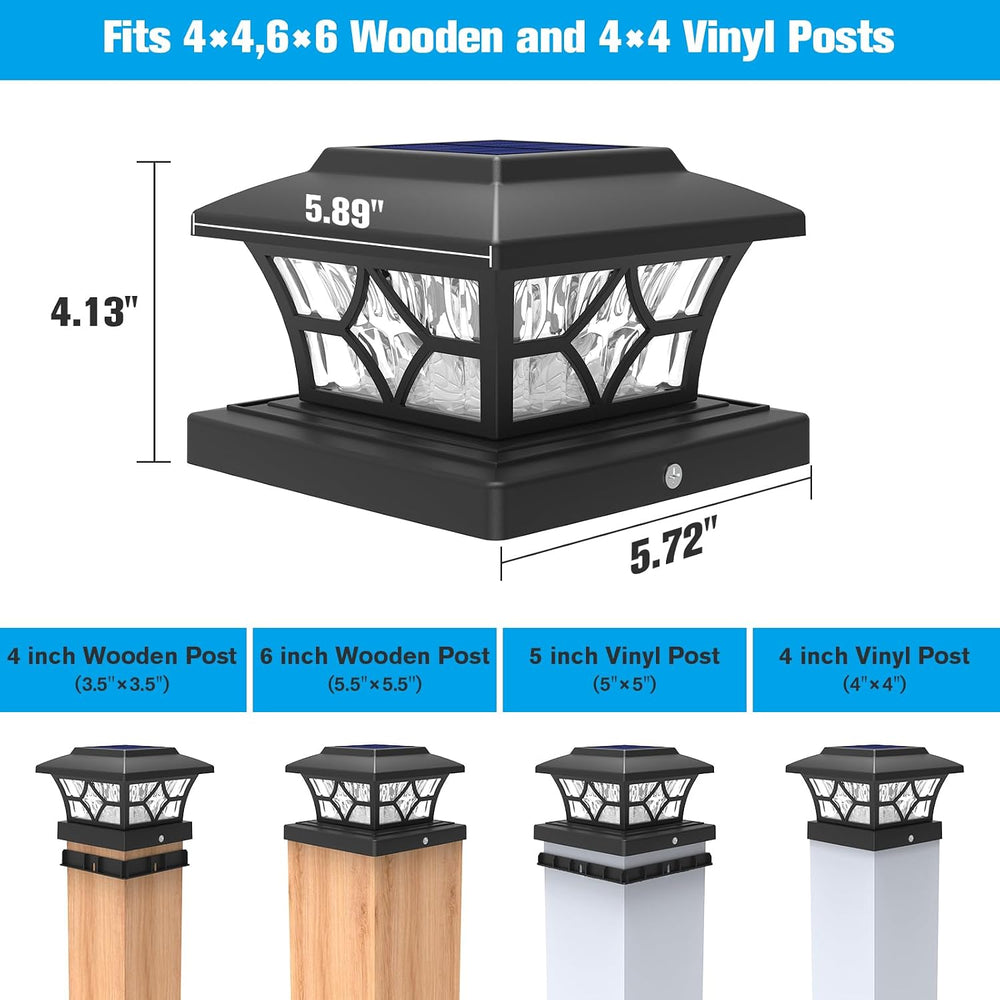 VOLISUN Solar Post Cap Lights Outdoor, Solar Powered Fence Cap Lights for 4x4...
