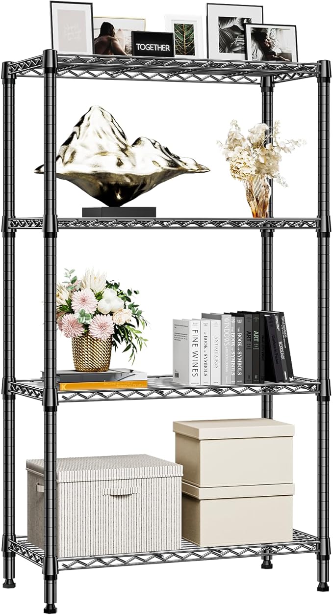 1000 lbs 4 Tier Shelf Metal Storage Shelves Shelving Wire Rack Heavy Duty Clo...